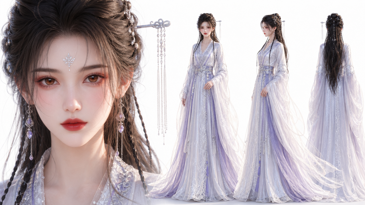 3D国风漫剧人设三视图 | GPT-Image2 实操提示词汇总